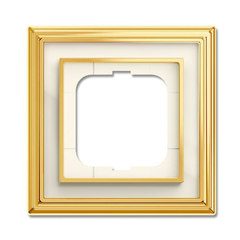 Рамка 1-постовая ABB Dynasty латунь полированная/белое стекло 2CKA001754A4560